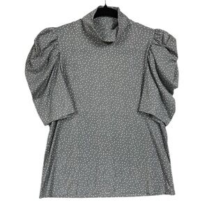 Nation LTD Gray Polka Dot Blouse